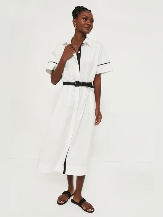 Tuckernuck Dresses & Skirts - TUCKERNUCK White Piped Kate Midi Dress Size XXXL